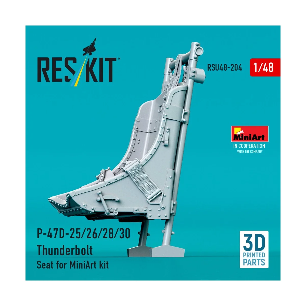 P-47D-25/26/28/30 Thunderbolt Seat for MiniArt kit (3D Printed), 1/... P-47D-25/26/28/30 Thunderbolt Seat for MiniArt kit (3D Printed), 1/...