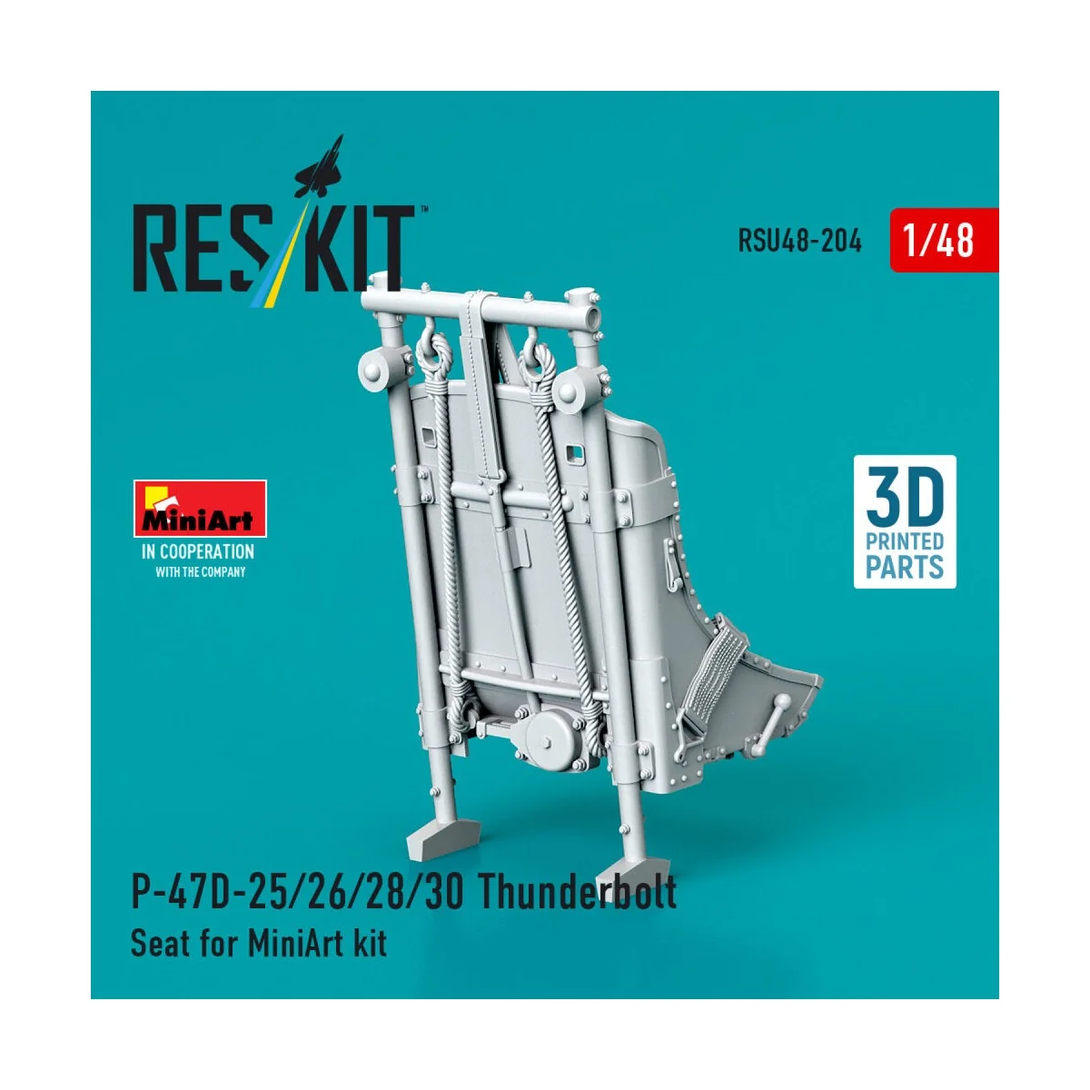 P-47D-25/26/28/30 Thunderbolt Seat for MiniArt kit (3D Printed), 1/... P-47D-25/26/28/30 Thunderbolt Seat for MiniArt kit (3D Printed), 1/...