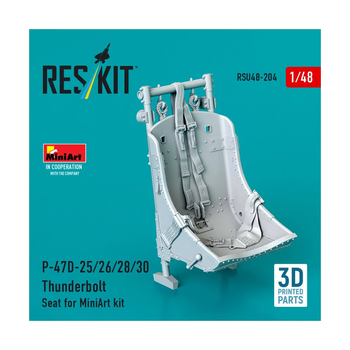 P-47D-25/26/28/30 Thunderbolt Seat for MiniArt kit (3D Printed) - R...