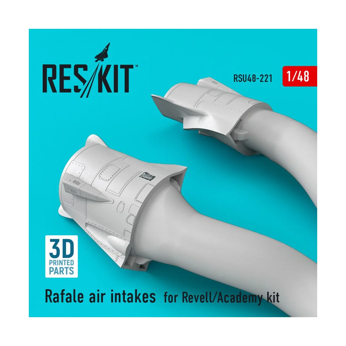 Rafale air intakes for Revell/Academy kit (3D Printed), 1/48 - ResK...