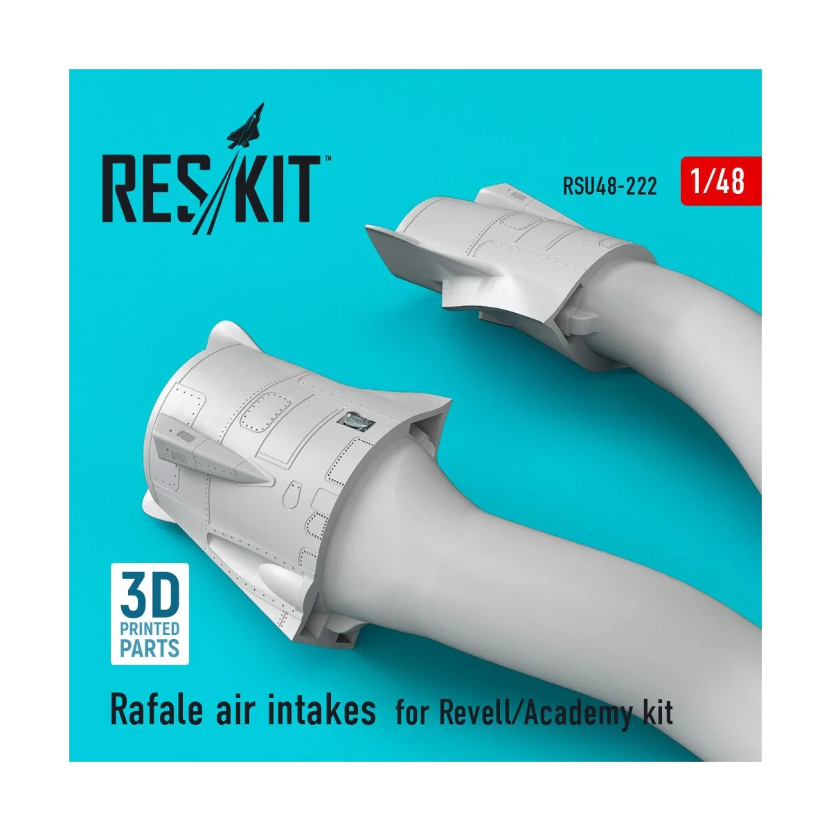 Rafale air intakes for HobbyBoss kit (3D Printed), 1/48 - ResKit Mo...