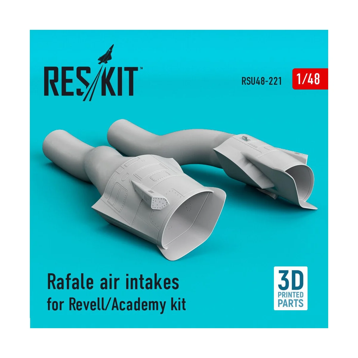 Rafale air intakes for Revell/Academy kit (3D Printed) - ResKit Mod...