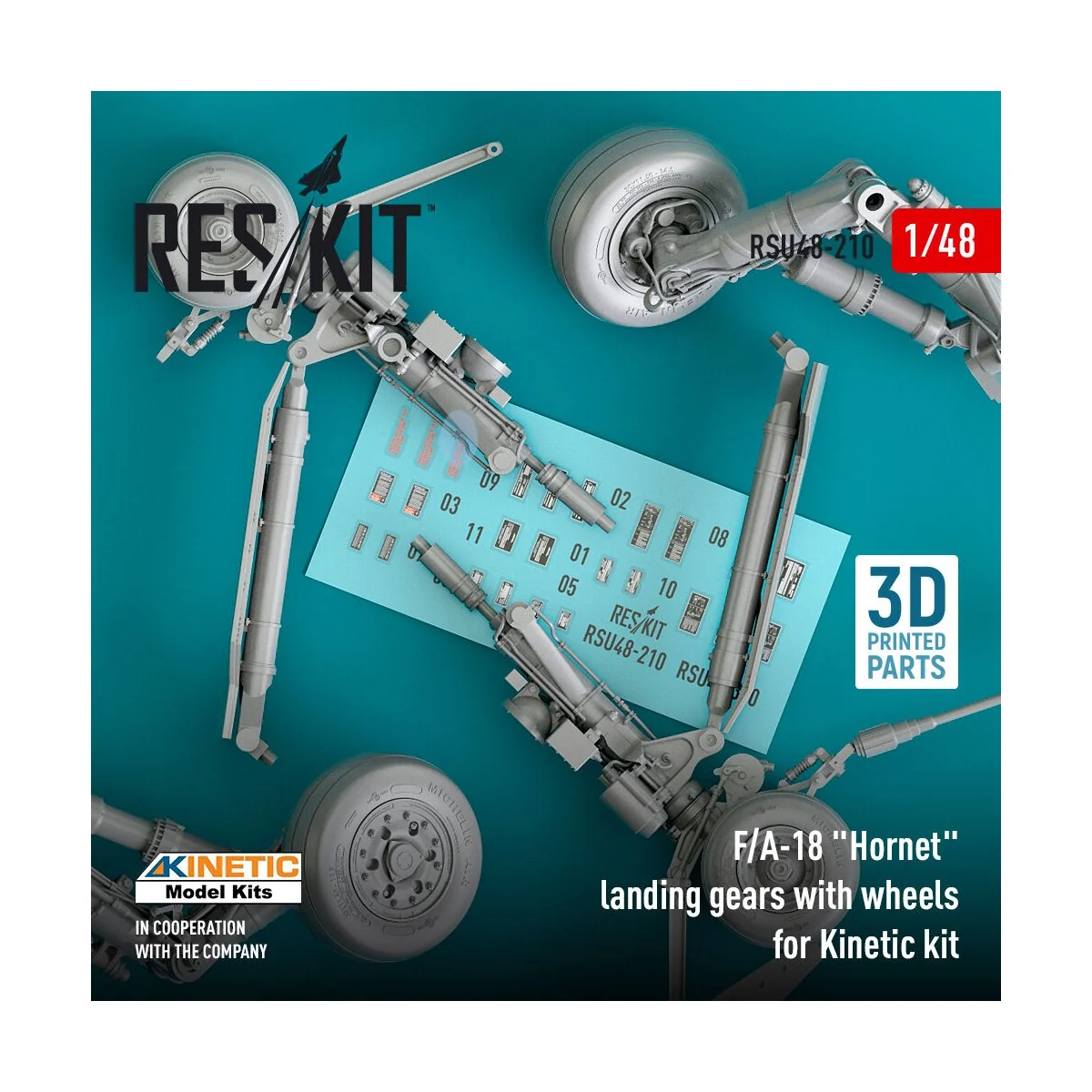 F/A-18 Hornet landing gear with wheels for Kinetic kit (3D Printed)... F/A-18 Hornet landing gear with wheels for Kinetic kit (3D Printed)...