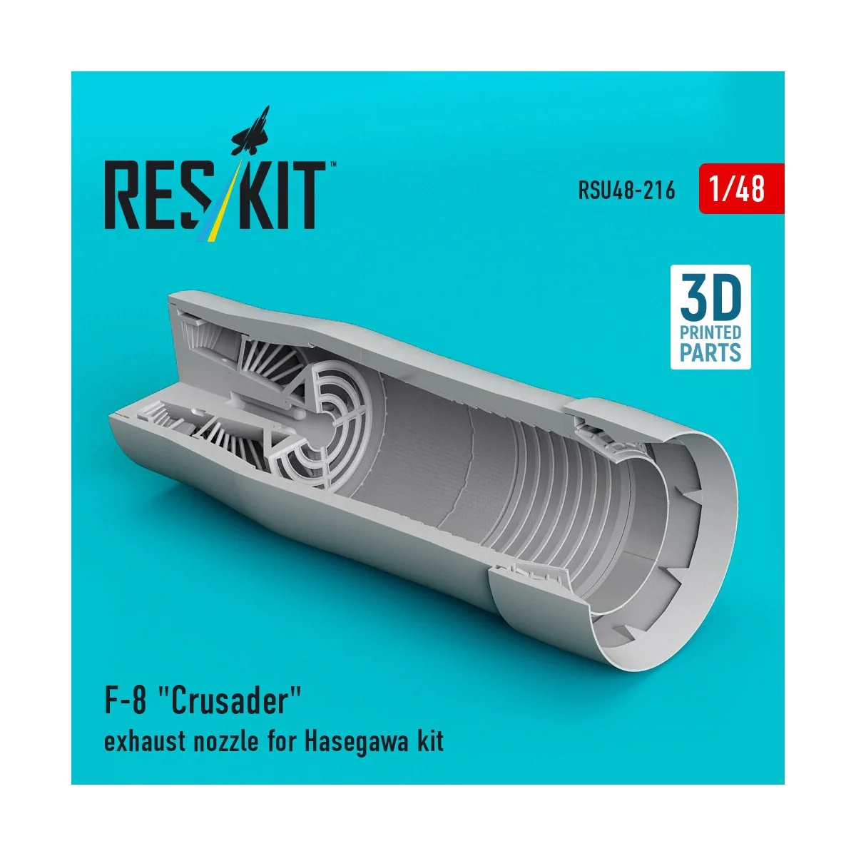 F-8 Crusader exhaust nozzle for Hasegawa kit (3D Printed), 1/48 - R... F-8 Crusader exhaust nozzle for Hasegawa kit (3D Printed), 1/48 - R...