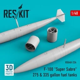 F-100 Super Sabre 275 & 335 gallon fuel tanks (3D Printed) - ResKit...
