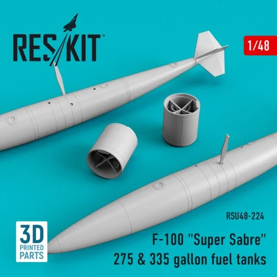 F-100 Super Sabre 275 & 335 gallon fuel tanks (3D Printed) - ResKit...