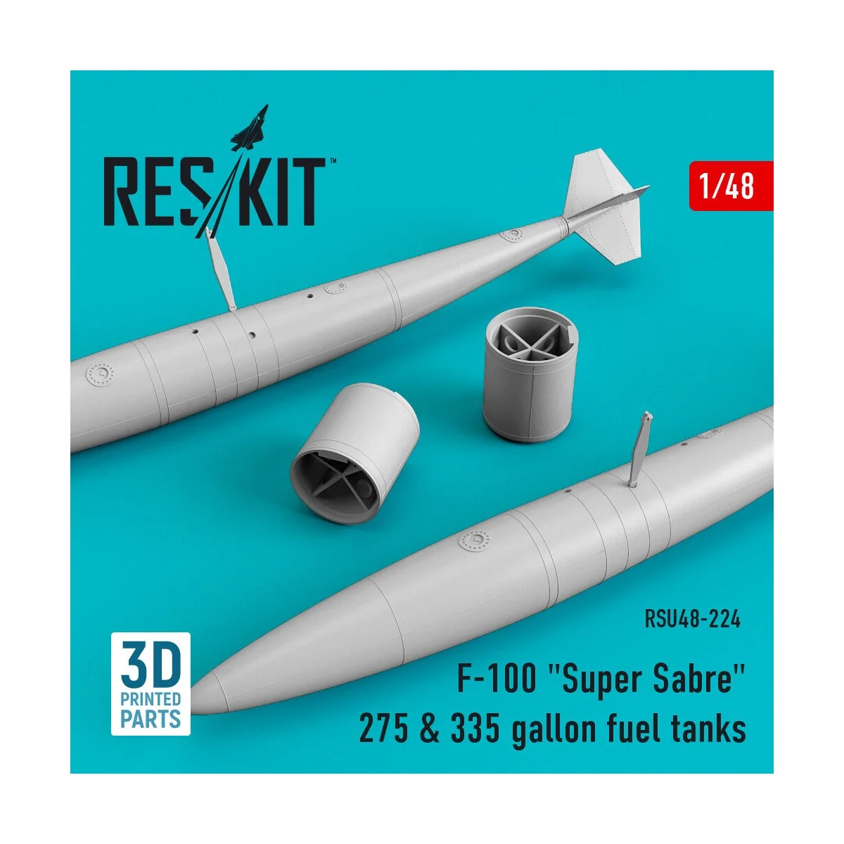 F-100 Super Sabre 275 & 335 gallon fuel tanks (3D Printed), 1/48 - ...