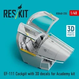 EF-111 Cockpit with 3D decals for Academy kit (3D Printed), 1/48 - ...