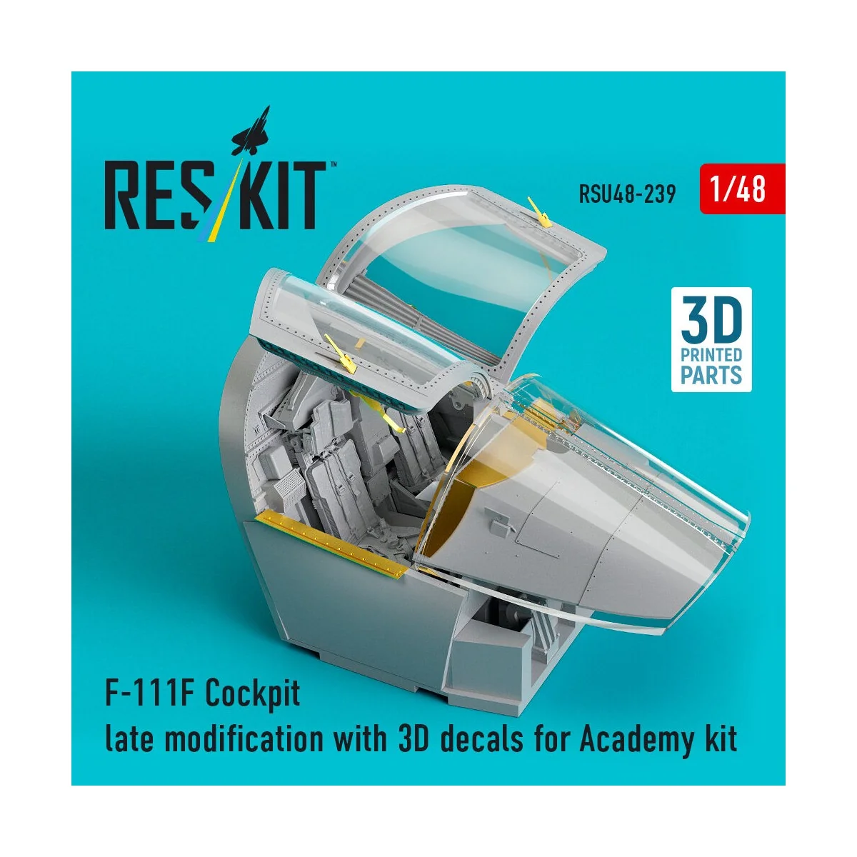 F-111F Cockpit late modification with 3D decals for Academy kit (3D...