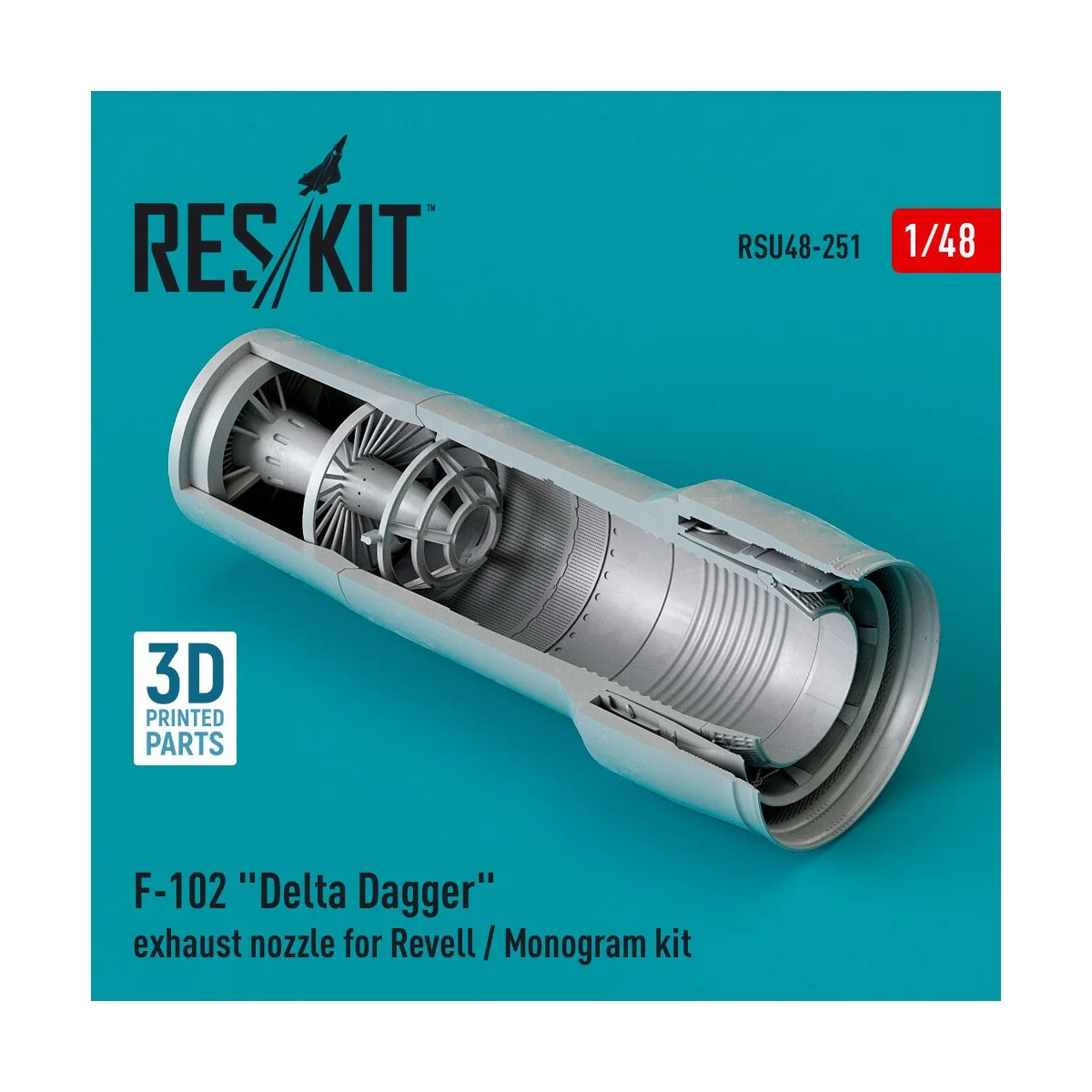 F-102 Delta Dagger exhaust nozzle for Revell / Monogram kit (3D Pri...