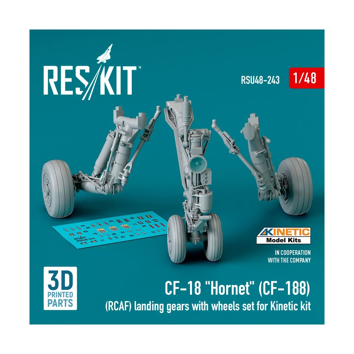 CF-18 Hornet (CF-188) (RCAF) landing gears with wheels set for Kine...