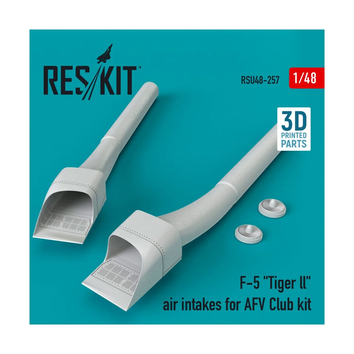 F-5 Tiger ll air intakes for AFV Club kit (3D Printed) - ResKit Mod...