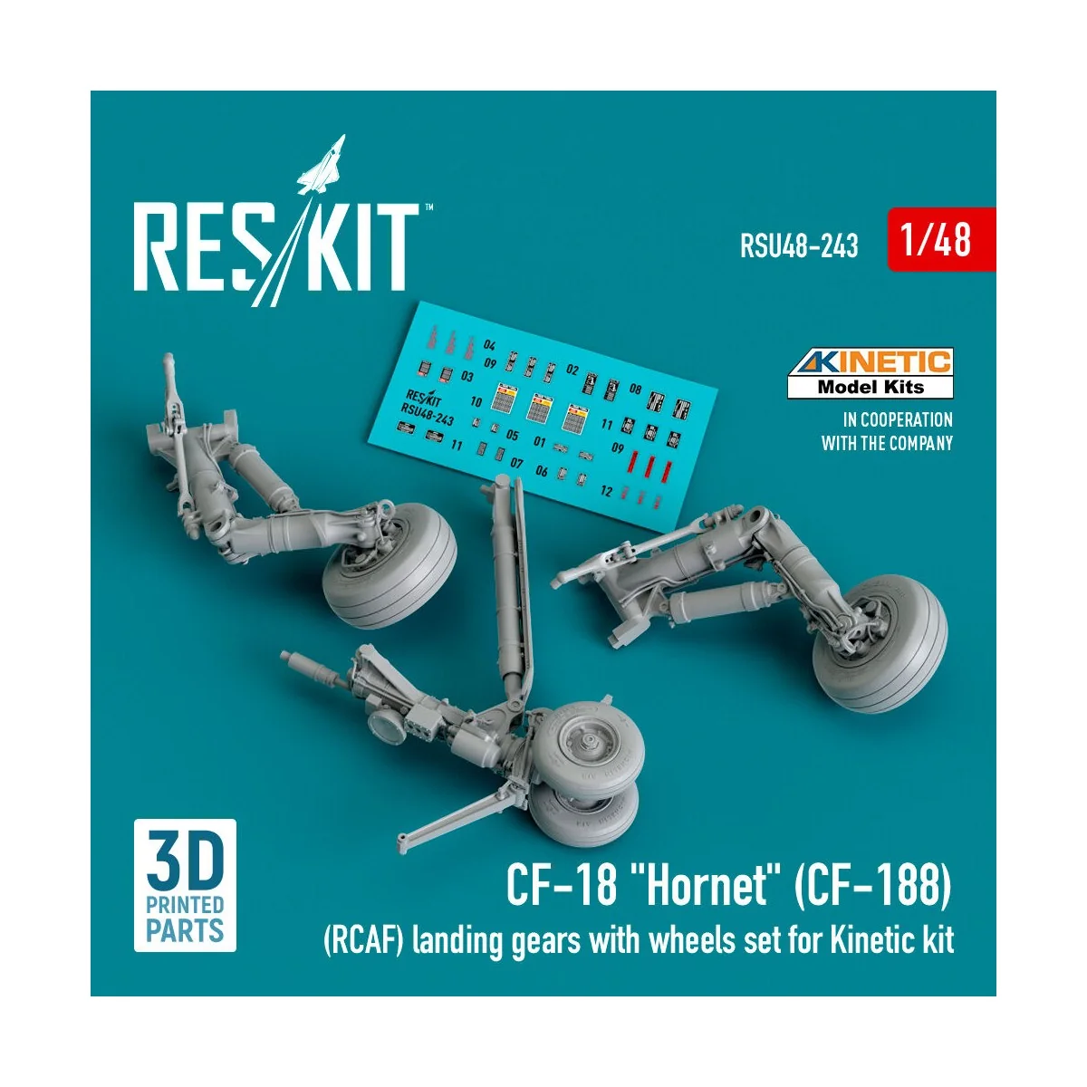 CF-18 Hornet (CF-188) (RCAF) landing gears with wheels set for Kine... CF-18 Hornet (CF-188) (RCAF) landing gears with wheels set for Kine...