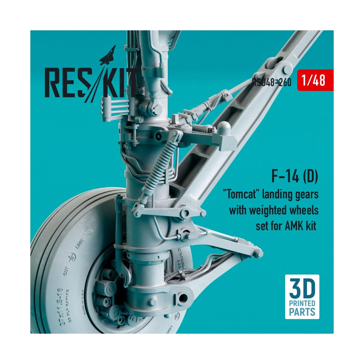 F-14 (D) Tomcat landing gears with weighted wheels set for AMK kit ...