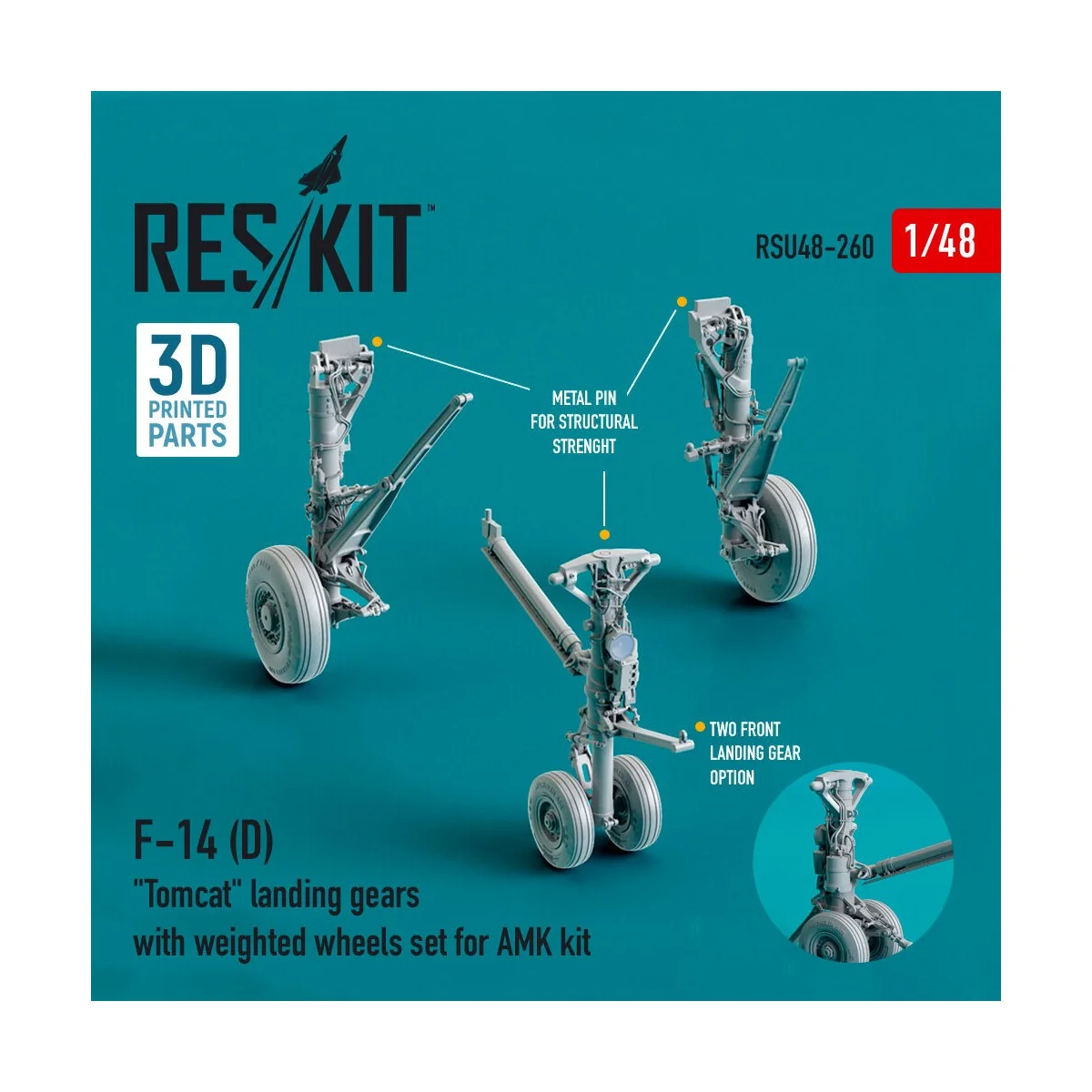 F-14 (D) Tomcat landing gears with weighted wheels set for AMK kit ... F-14 (D) Tomcat landing gears with weighted wheels set for AMK kit ...