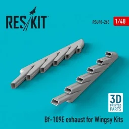 Bf-109E exhaust for Wingsy Kits (3D Printed) - ResKit Models RSU48-...