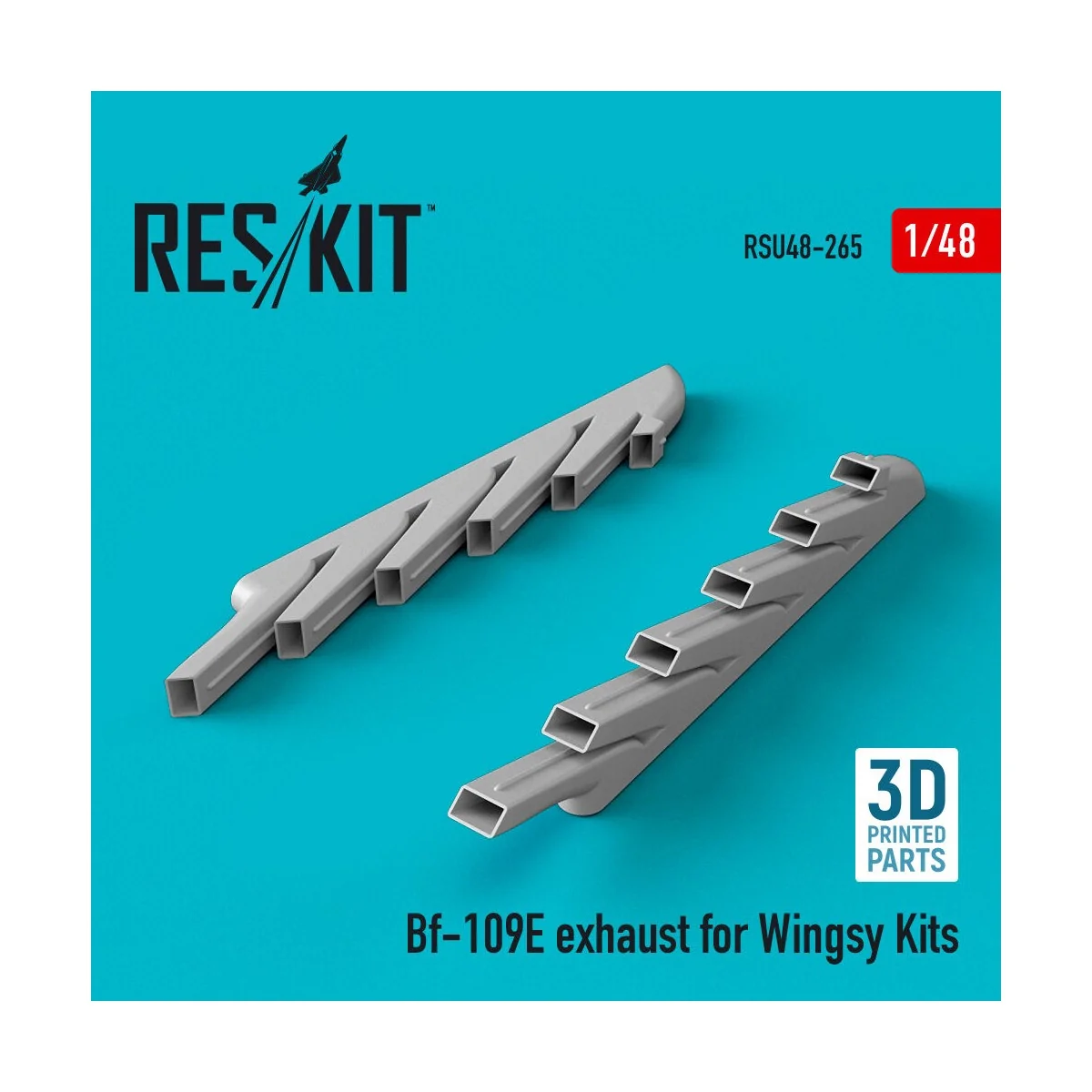 Bf-109E exhaust for Wingsy Kits (3D Printed) - ResKit Models RSU48-...
