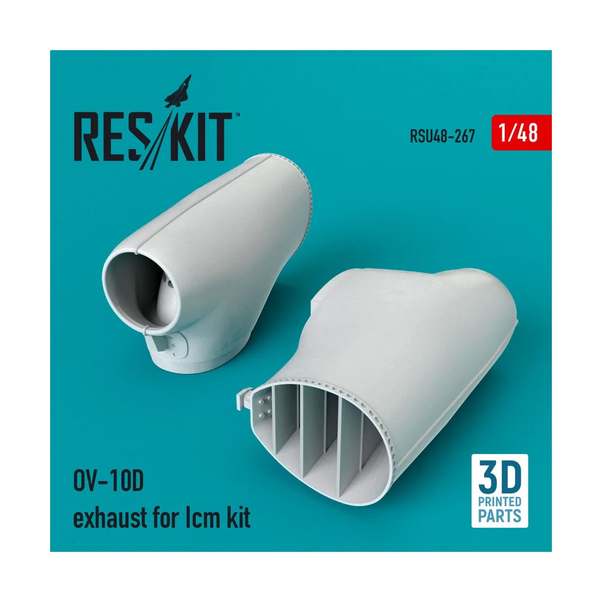 OV-10D exhaust for Icm kit (3D Printed) - ResKit Models RSU48-0267