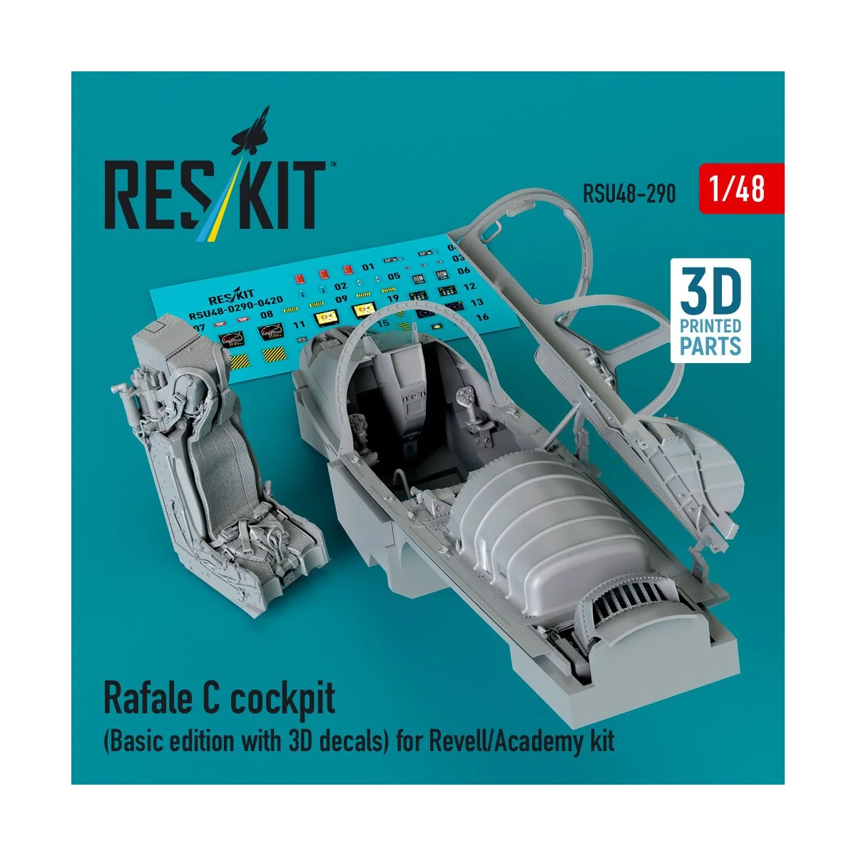 Rafale C cockpit (Basic edition with 3D decals) for Revell/Academy ...
