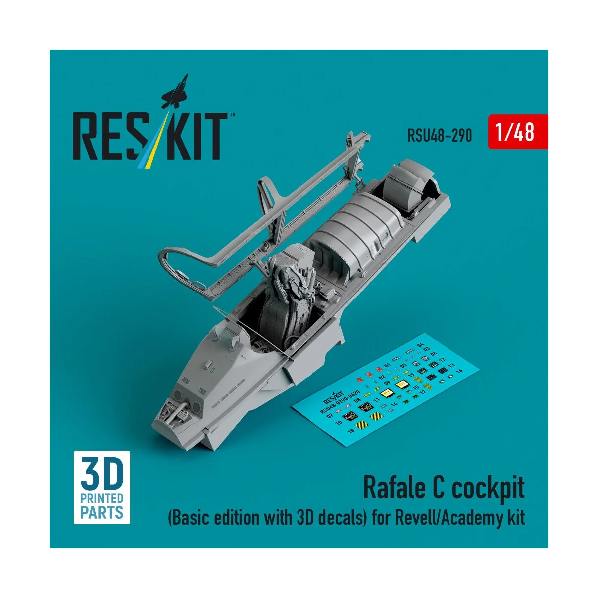 Rafale C cockpit (Basic edition with 3D decals) for Revell/Academy ...
