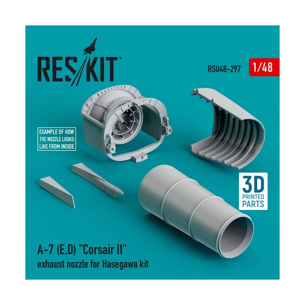 A-7 (E,D) Corsair II exhaust nozzle for Hasegawa kit - ResKit Model...