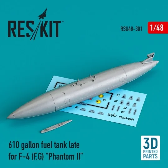610 gallon fuel tank late F-4 (F, G) Phantom II (3D Printed), 1/48 ... 610 gallon fuel tank late F-4 (F, G) Phantom II (3D Printed), 1/48 ...