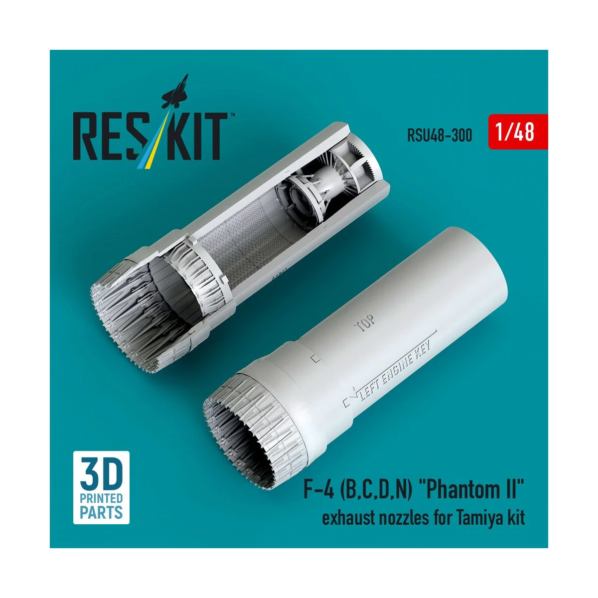 F-4 (B, C, D, N) Phantom II exhaust nozzles for Tamiya kit (3D prin...