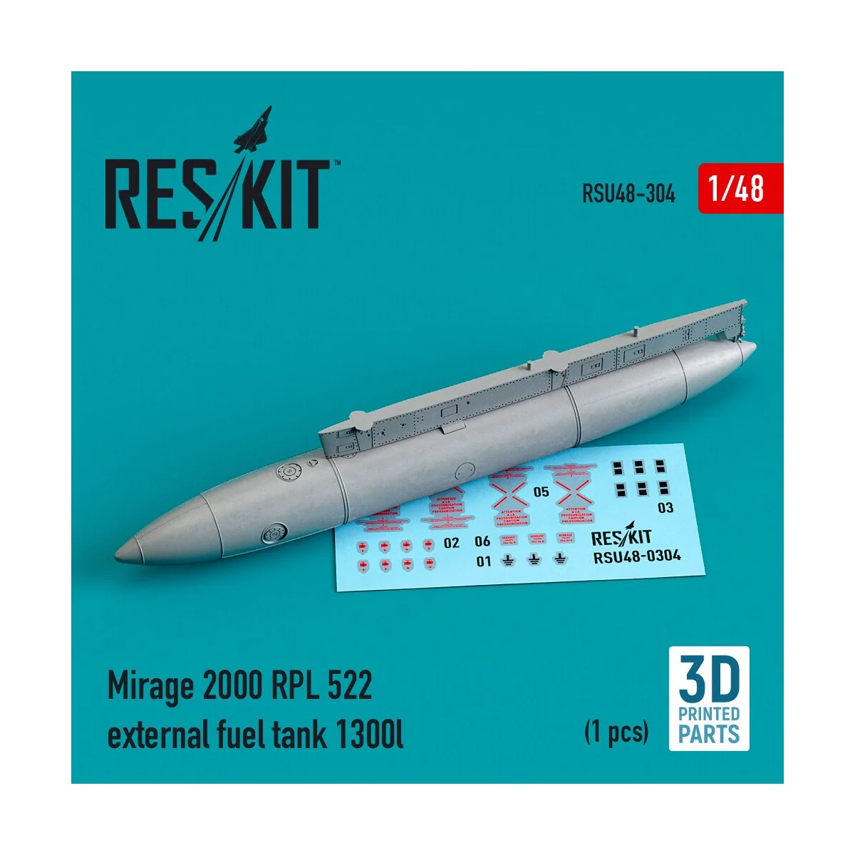 Mirage 2000 RPL 522 external fuel tank 1300lt (3D Printed), 1/48 - ...