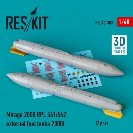 Mirage 2000 RPL 541/542 external fuel tanks 2000lt (2 pcs) (3D Prin...