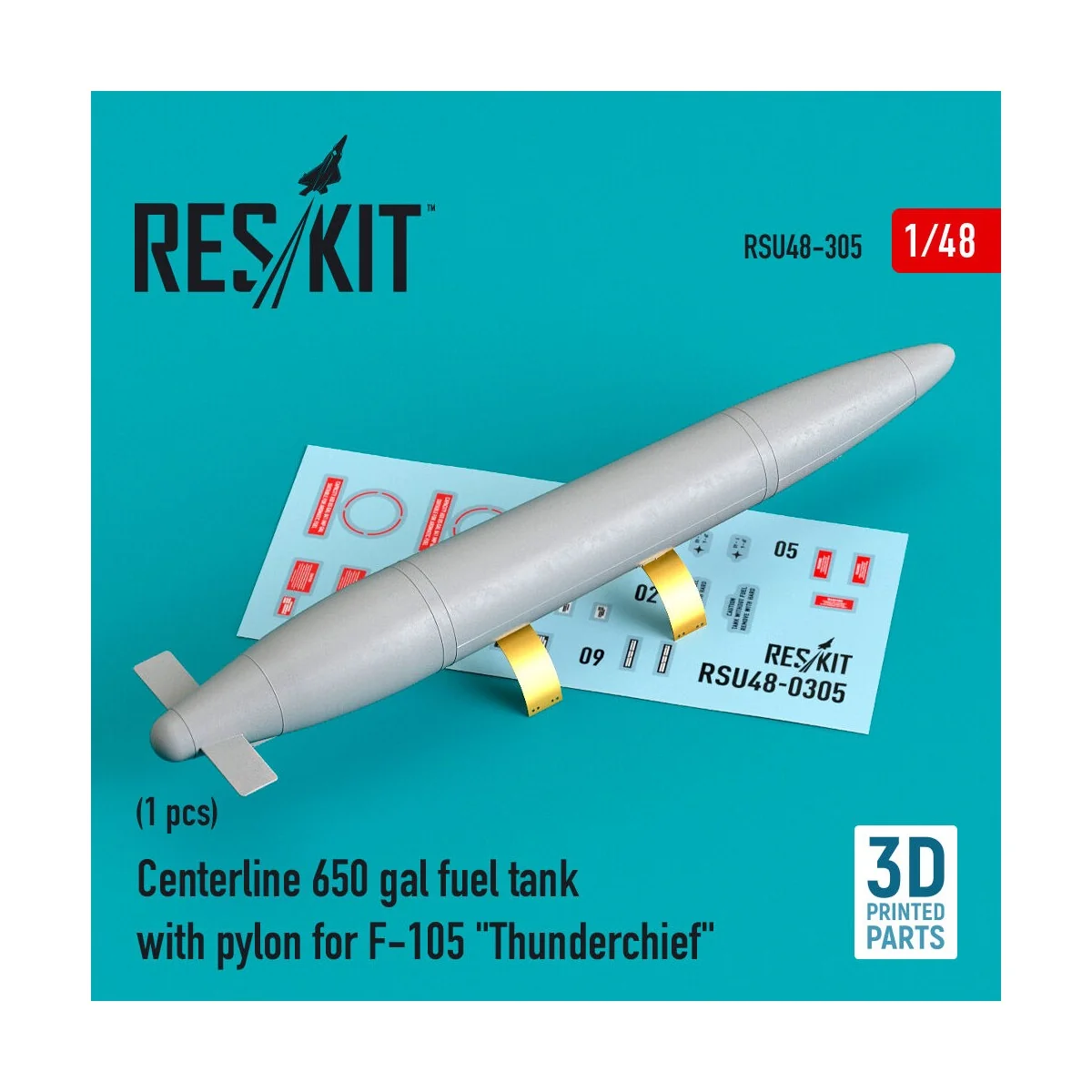 Centerline 650 gal fuel tank with pylons for F-105 Thunderchief (1 ...