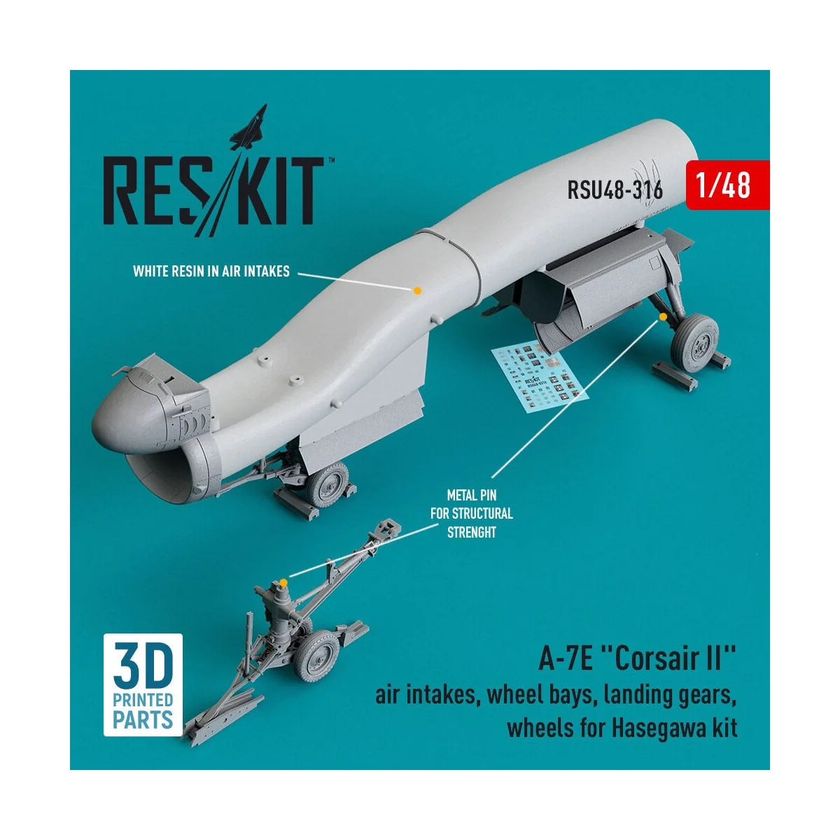 A-7E Corsair II air intakes, wheel bays, landing gears, wheels for ...
