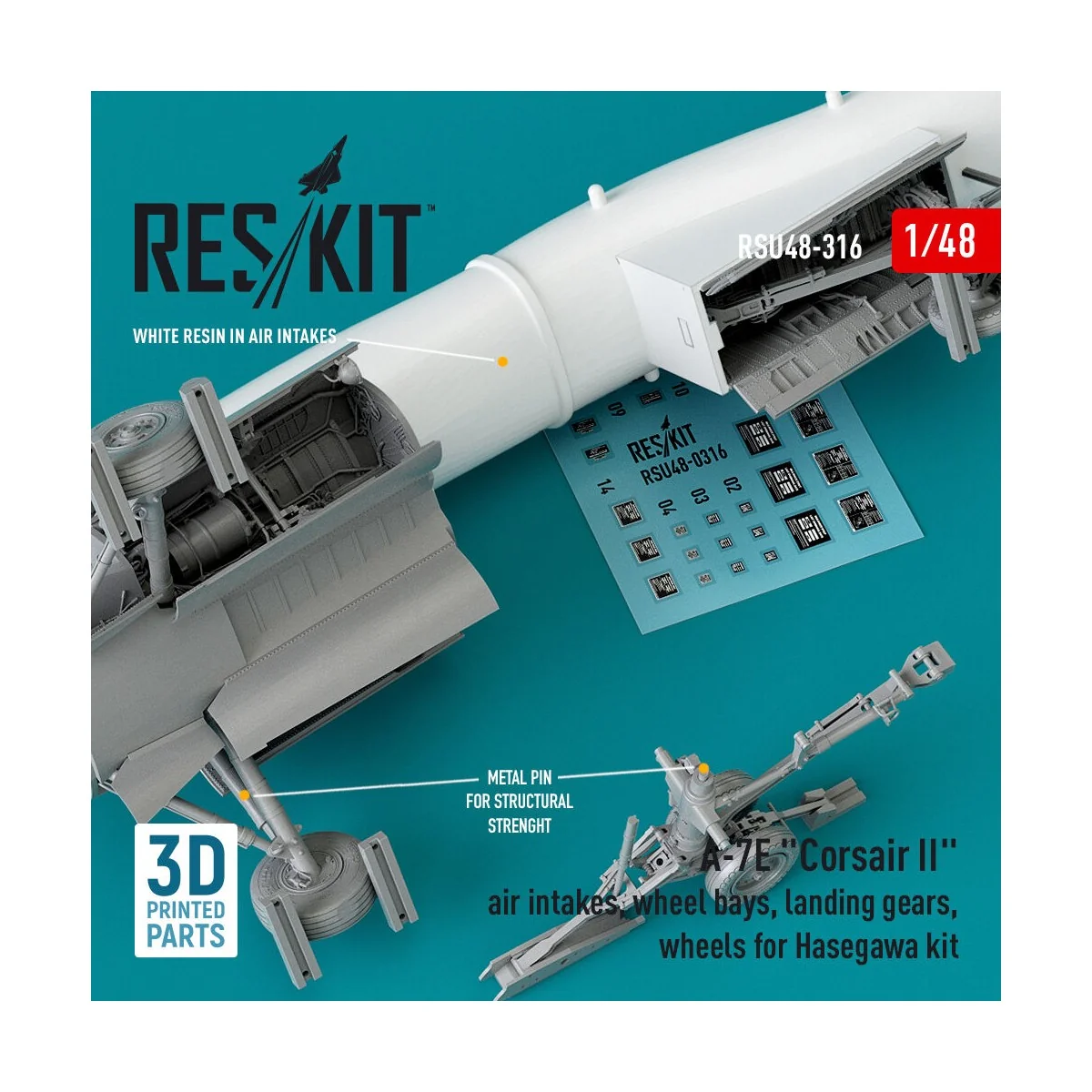 A-7E Corsair II air intakes, wheel bays, landing gears, wheels for ...