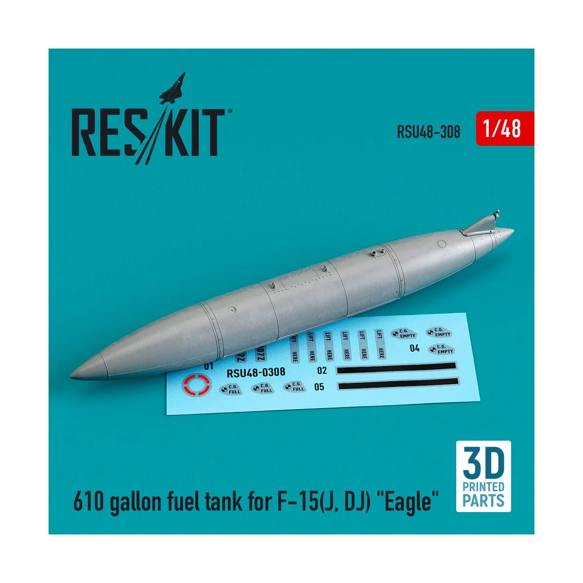 610 gallon fuel tank for F-15(J, DJ) Eagle (3D Printed), 1/48 - Res... 610 gallon fuel tank for F-15(J, DJ) Eagle (3D Printed), 1/48 - Res...
