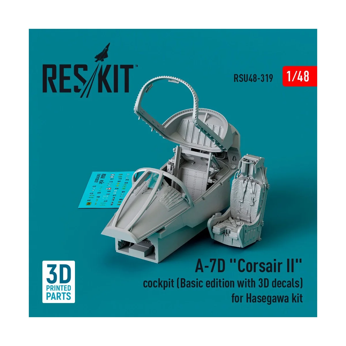 A-7D Corsair II cockpit (Basic edition with 3D decals) for Hasegawa...