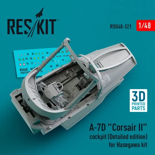A-7D Corsair II cockpit (Detailed edition) for Hasegawa kit (3D Pri...
