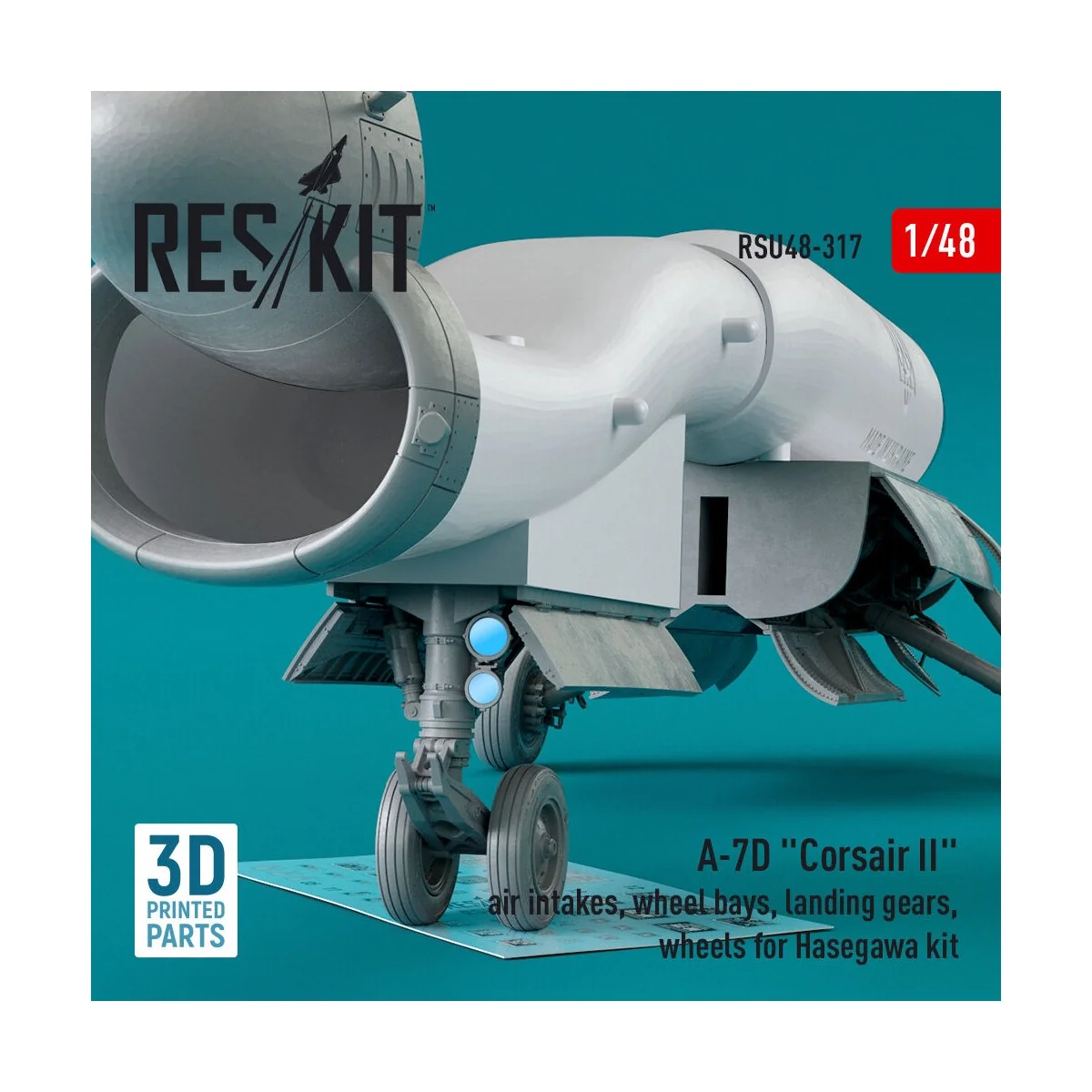 A-7D Corsair II air intakes, wheel bays, landing gears, wheels for ...