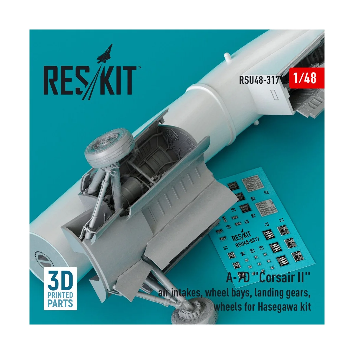 A-7D Corsair II air intakes, wheel bays, landing gears, wheels for ...