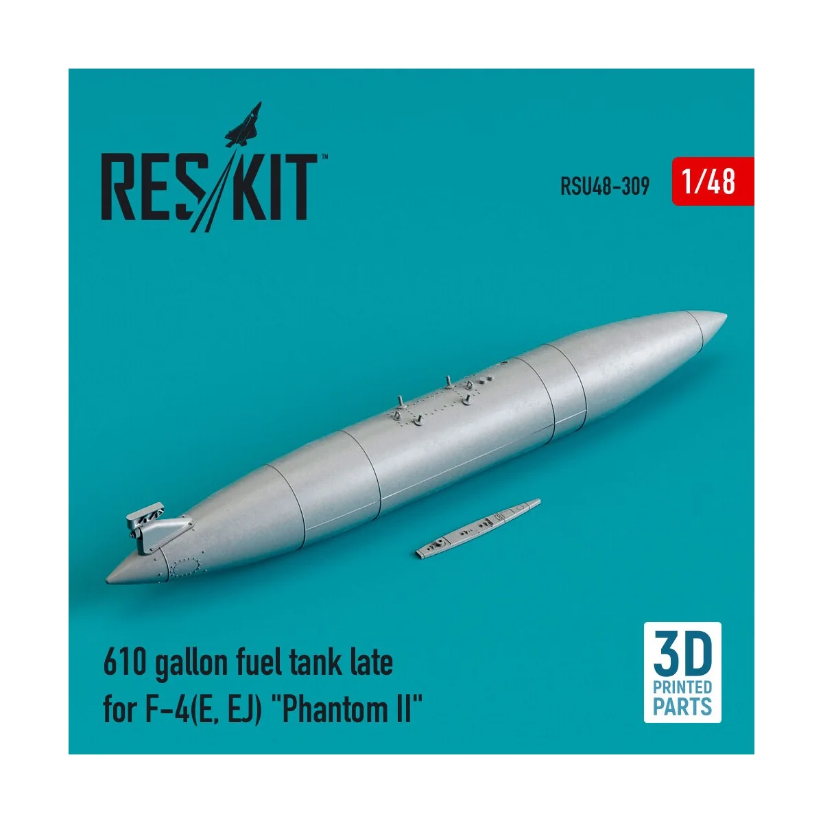 610 gallon fuel tank late for F-4(E, EJ) Phantom II (3D Printed), 1... 610 gallon fuel tank late for F-4(E, EJ) Phantom II (3D Printed), 1...