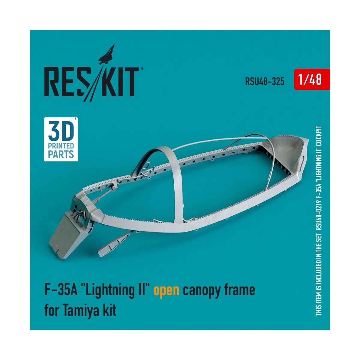 F-35A Lightning II open canopy frame for Tamiya kit (3D Printed) - ...