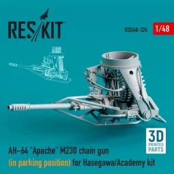 AH-64 Apache M230 chain gun (in parking position) for Hasegawa/Acad...