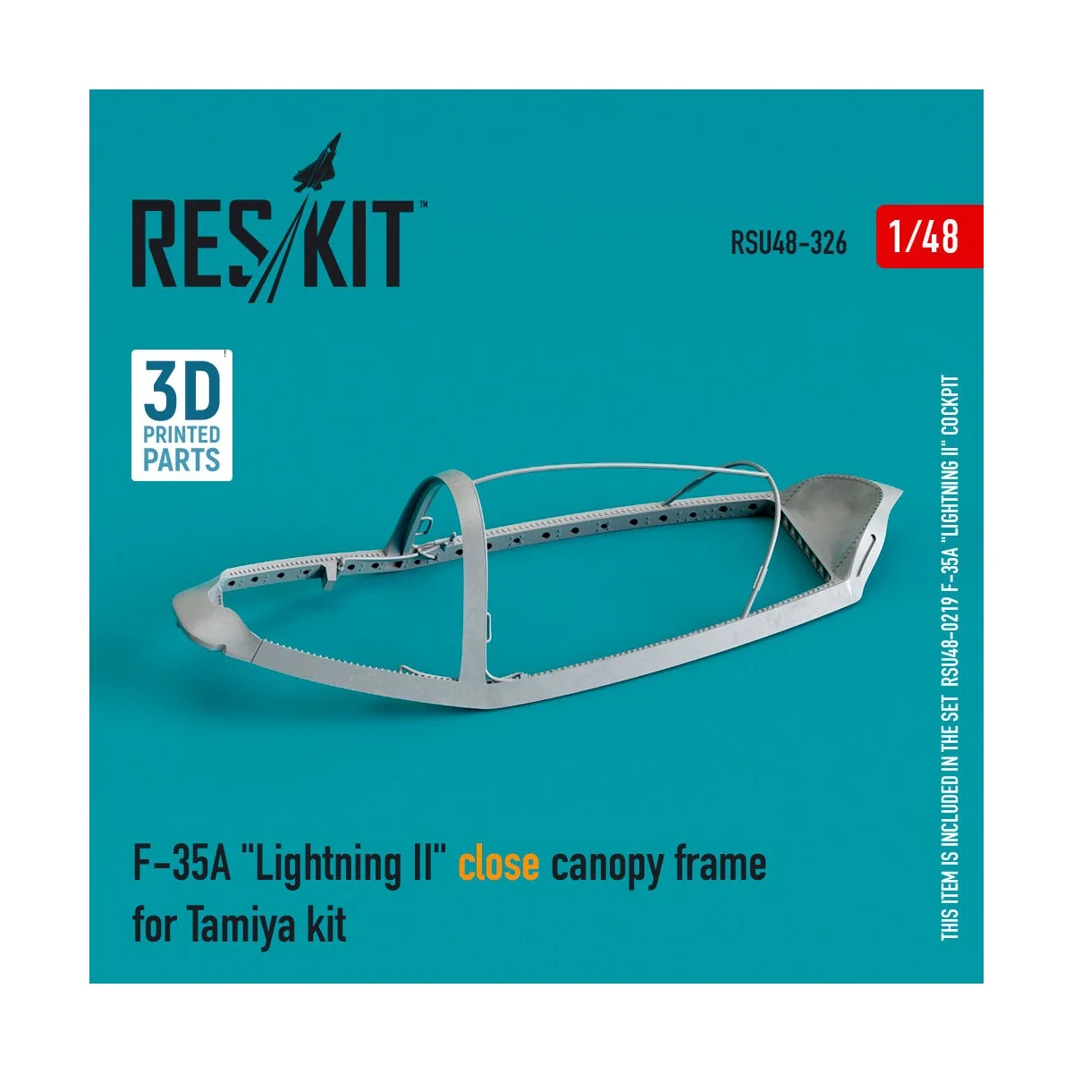 F-35A Lightning II close canopy frame for Tamiya kit (3D Printed), ...