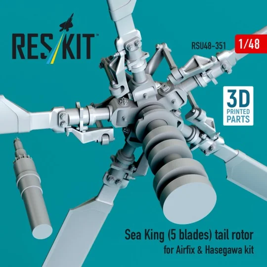 Sea King (5 blades) tail rotor for Airfix & Hasegawa kit (3D printe...