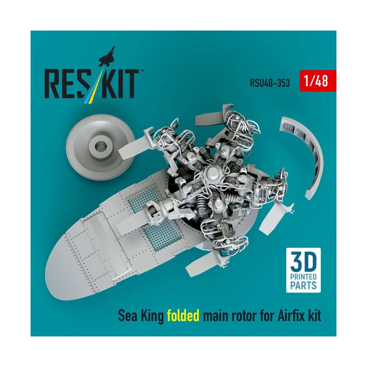 Sea King folded main rotor for Airfix kit (3D printed) - ResKit Mod...
