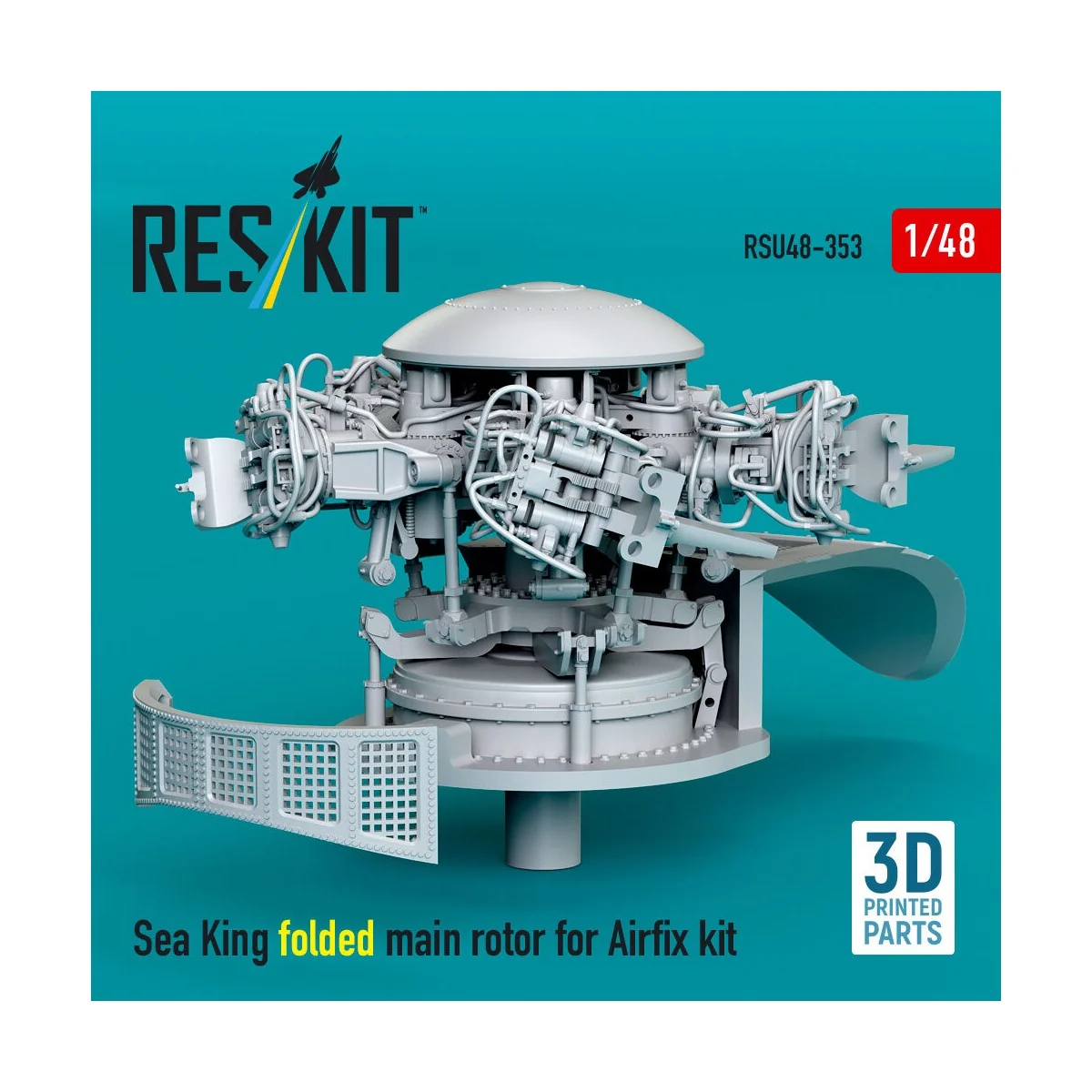 Sea King folded main rotor for Airfix kit (3D printed) - ResKit Mod...