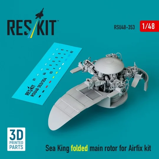 Sea King folded main rotor for Airfix kit (3D printed) - ResKit Mod...