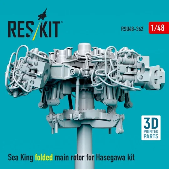 Sea King folded main rotor for Hasegawa kit (3D Printed) - ResKit M...