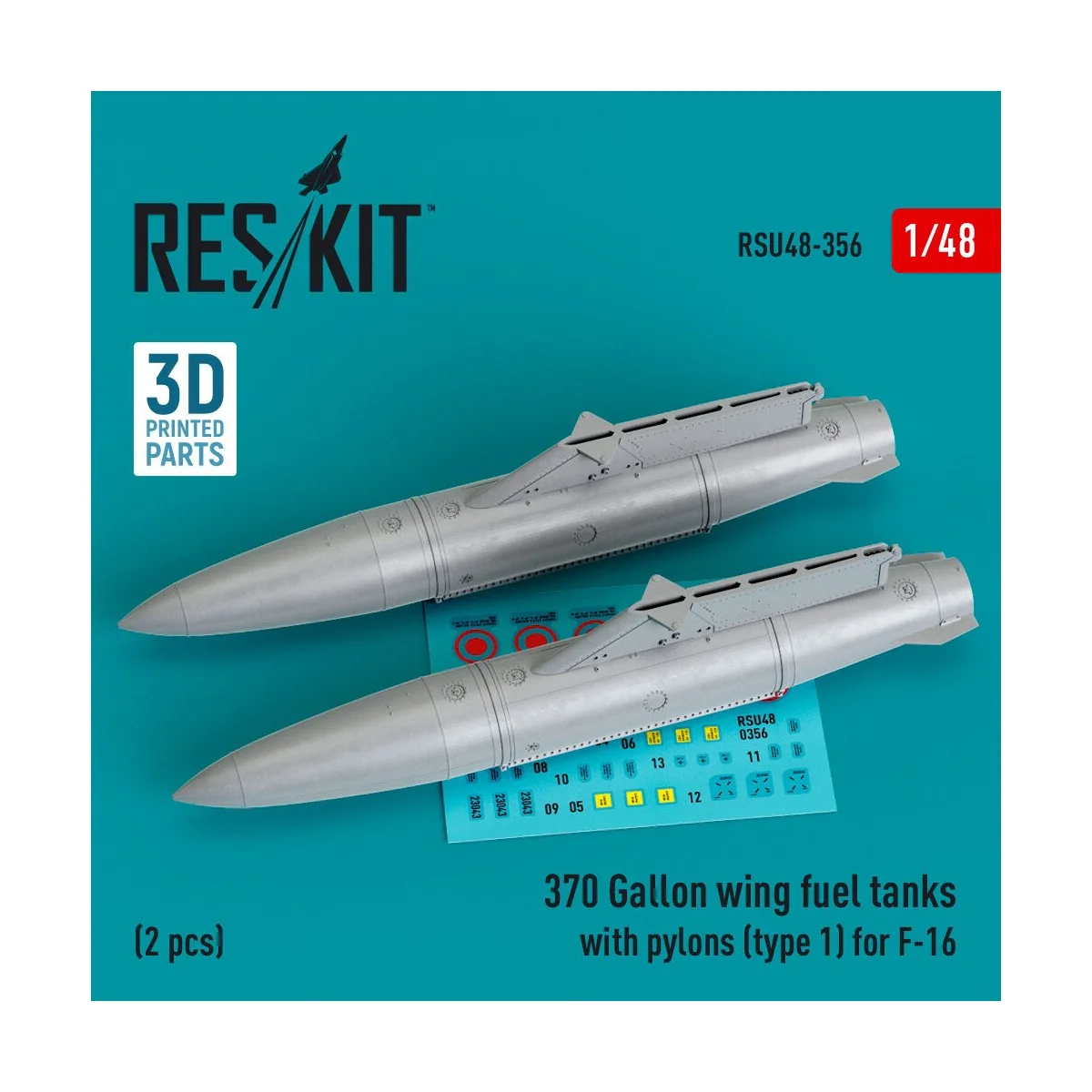 370 Gallon wing fuel tanks with pylons (type 1) for F-16 (A/B/C/D/E...