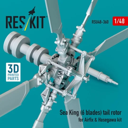 Sea King (6 blades) tail rotor for Airfix & Hasegawa kit (3D printe...
