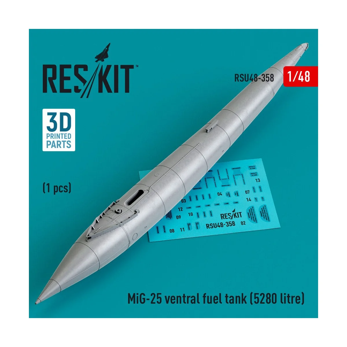 MiG-25 ventral fuel tank (5280 litre) (3D printed) - ResKit Models ...