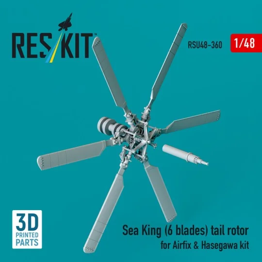 Sea King (6 blades) tail rotor for Airfix & Hasegawa kit (3D printe...